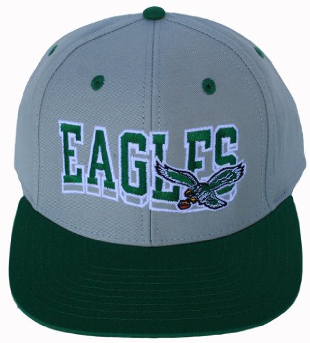 Philadelphia Eagles Two Tone Grey/Green Wave Script Snapback Adjustable Flatbill Hat
