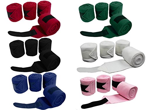 Derby Originals Set of 4 Super Soft Fleece Horse Polo Wraps with Velcro