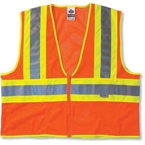 Glowear 8230Z Class 2 Two-Tone Vest, Orange, L XL by Ergodyne