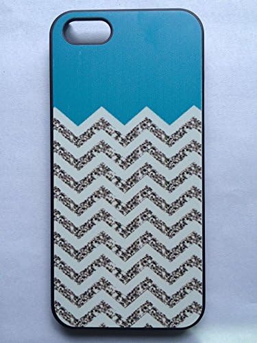 NANKY New Popular Funny Chevron Pattern Turquoise Grey White Case - Apple Iphone 5 Case -Iphone 5s Case - Hard Plastic Case