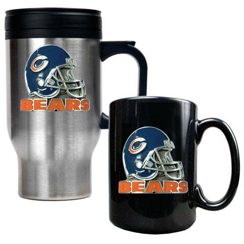 NFL Chicago Bears Travel Mug & Ceramic Mug Set - Helmet Logo