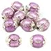 Purple Enamel Sterling Silver Oval Beads 6mm Approx 10