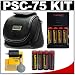 Canon PowerShot PSC-75 Soft Leather Carrying Case + (8) AA NiMH Rechargeable Batteries & Charger + Accessory Kit for S5 IS, SX100 IS & SX110 IS Digital Cameras