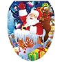 Toilet Tattoos TT-X610-O Santa Up On A Roof Decorative Applique For Toilet Lid, Elongated