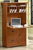 Craftsman Tall Secretary Desk 2-drawer Dark Oak