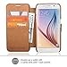 Galaxy S6 Case, TANNC Flip Leather Wallet Phone Case Credit Card Holder for Samsung S6 Device - Brown