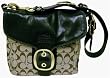 Coach Signature Khaki and Coal Bleeker Flap