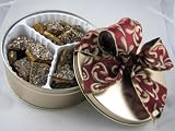 1 Lb Tin Gourmet Almond Pecan Toffee with Dark Chocolate
