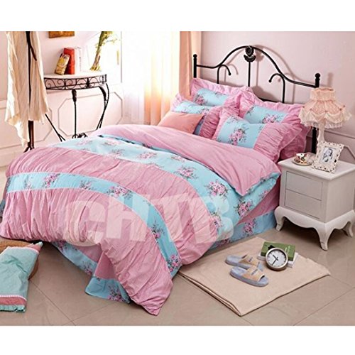 Home Textiles 3D Osaka Flower Bed Set Bedding Sets Queen size Reactive Printing Bedclothes Duvet Cover 3D Flat Sheet Bedspread 1000TC HT 012 No 02 Free UPS Shipping