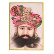 Painting India Embossed Miniature Painting on Marble Plate of The Indian Maharaja With A Turban