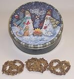 Scott's Cakes Milk Chocolate Covered Pretzel with Walnuts in a Mini Warm Wishes Tin