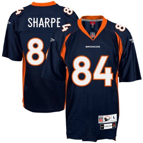 Reebok NFL Equipment Denver Broncos #84 Shannon Sharpe Navy Blue Tackle Twill Throwback Football Jersey (XXXX-Large)