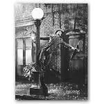 singing in the rain poster, swinging around lampost holding umbrella