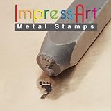 ImpressArt, Metal Jewelry Design Stamp, Foot Print Right, 6mm