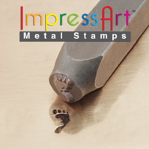 ImpressArt, Metal Jewelry Design Stamp, Foot Print Right, 6mm