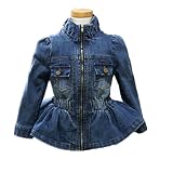 SiSaroベビー服 デニムコート キッズ 長袖ジャンパー 女の子 ガールズ 春秋 可愛い 通学 カジュアル おしゃれ こどもジャンパー (140cm)