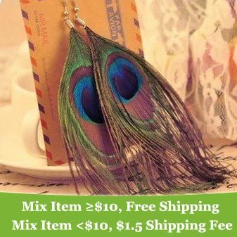 Salinla Jewelry summer dress Manual Natural Peacock Feather Earring Fashion Jewelry rhinestone earrings studs