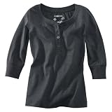 Cherokee® Girls' 3/4-Sleeve Button Up Tee - Gray L(10-12)