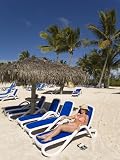 Woman on a Lounger, Princess Cays, Eleuthera Island, West Indies, Caribbean Photographic Poster Print by Richard Cummins, 9x12