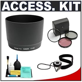 Precision Design ET-65B Lens Hood + Cameta Accessory Kit - for Canon EF 70-300mm f/4.5-5.6 DO IS USM & EF 70-300mm f/4-5.6 IS USM Lenses