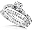 1ct TW Round Diamond French-Pave Wedding Rings Set in 14Kt Gold