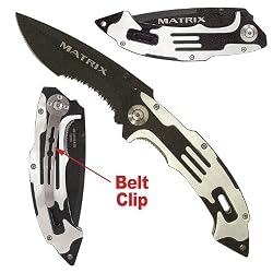 Matrix Stainless Steel Folding Knife - Black Finish (fls)