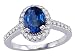 1.70 cts Genuine Sapphire and Diamond Ring - 14kt White or Yellow Gold
