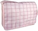 Baby Pink Plaid 15.4 inch Laptop Padded Compartment Shoulder Messenger Bag for K-Cliffs Lifestyle