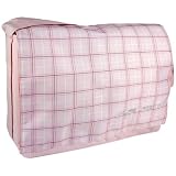 Baby Pink Plaid 15.4 inch Laptop Padded Compartment Shoulder Messenger Bag for K-Cliffs Lifestyle