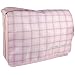 Baby Pink Plaid 15.4 inch Laptop Padded Compartment Shoulder Messenger Bag for K-Cliffs Lifestyle