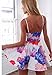 Moxeay® U-Neck Sleeveless Slim Waist Mid-Thigh One Piece Dress (M, Flower)