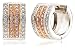 18k White and Rose Gold Pink and White Diamond 4-Row Earrings (3/4 cttw)