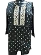Black Gypsy Blouse Tunic, Womens Printed Bohemian Cotton Top KURTI