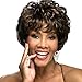 YX Brown Natural Hair Wig afro Women Synthetic Wigs Short Wigs for Black Women as Real Hair Wigs 32CM(Dark Brown)