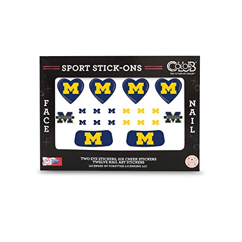 MICHIGAN WOLVERINES FACE AND NAIL SPORT STICK ONS-UNIVERSITY OF MICHIGAN TATTOOS