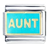 Aqua Blue Aunt Extended Family Italian Charm