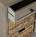SAFAVIEH Home Collection Carrie Vintage Grey / Natural Wicker 3-Drawer Storage Nightstand Side Table (Fully Assembled)