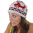 Red and White Humping Reindeer Beanie by Tipsy Elves