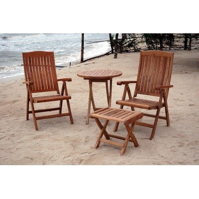 Bahama 4 Piece Round Bistro Folding Table Set [Set of 2] product image
