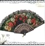 niceEshop(TM) Unique Spanish Decorative Flower Design Hand Folding Fan +Free niceEshop Cable Tie