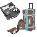 ELEPHANT Trolley Reisetrolley XXL Reisekoffer Rolltasche /// T�rkis - Braun