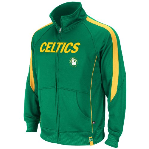 NBA Men's Boston Celtics Tailgate Time Long Sleeve Full-Zip Track Jacket, Kelly Green/Yellow Gold, Small