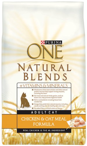 Purina One Cat Food Natural Blends Chicken & Oat Formula, 3.3-Pound Bags