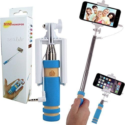 Selfie Sticks Mini, ZENBLU Handheld Mobile Phone Holder Monopod Tripod Universal Extendable Self-portrait with built-in Remote Shutter for iPhone 5s 6 6 Plus Samsung Android Accessories Blue