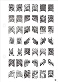 Nouvelle collection 2012 de plaques de Jumbo Nail Art. Stamping Nail Art Kit / Set accessoire pour manucure / pedicure pour déco dongles par Cheeky: Eventail de 6 jumbo plaques (X1) dimages comportant 331 pochoirs!!! Rapport prix / quantité imbattable!