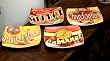 4 Assorted Wine About It Ceramic Square Dessert Plates