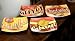 4 Assorted Wine About It Ceramic Square Dessert Plates