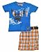 Company 81 Infant Boys Turquoish Blue & Orange Plaid 2Pc Short Set