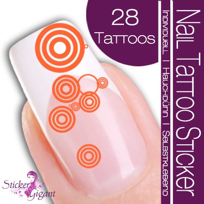 Nail Tattoo Sticker Kreis / Kreise - orange Preisvergleich
