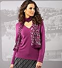 Per Una V-Neck Knitted Top with Scarf